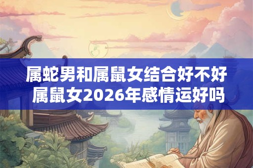 属蛇男和属鼠女结合好不好 属鼠女2026年感情运好吗
