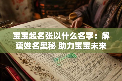 宝宝起名张以什么名字：解读姓名奥秘 助力宝宝未来
