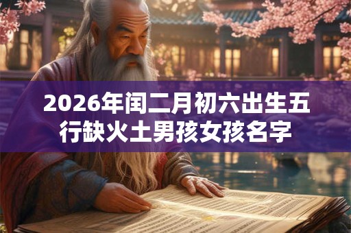 2026年闰二月初六出生五行缺火土男孩女孩名字