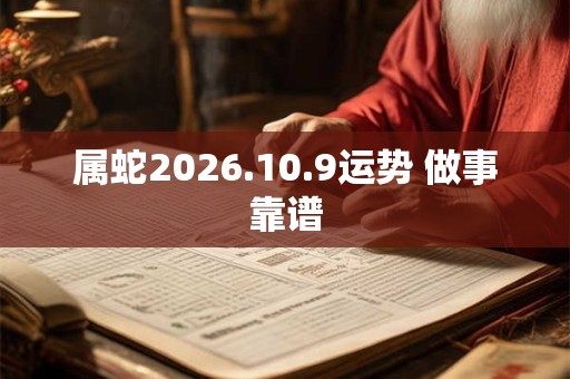 属蛇2026.10.9运势 做事靠谱