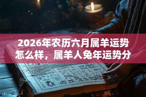 2026年农历六月属羊运势怎么样，属羊人兔年运势分析