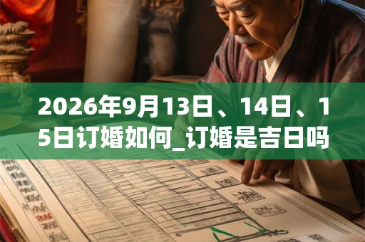 2026年9月13日、14日、15日订婚如何_订婚是吉日吗 2026年9月13日、14日、15日订婚如何_订婚是吉日吗