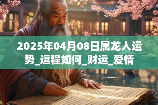 2025年04月08日属龙人运势_运程如何_财运_爱情