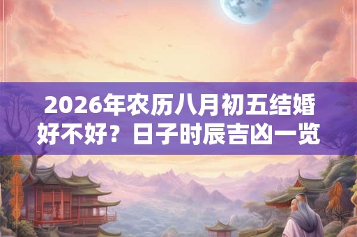 2026年农历八月初五结婚好不好？日子时辰吉凶一览！