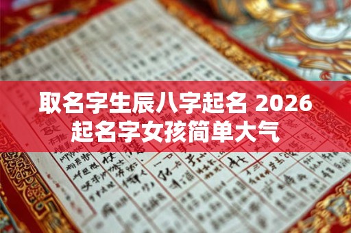 取名字生辰八字起名 2026起名字女孩简单大气