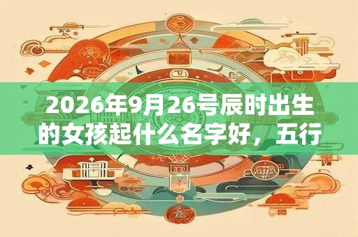 2026年9月26号辰时出生的女孩起什么名字好，五行属什么