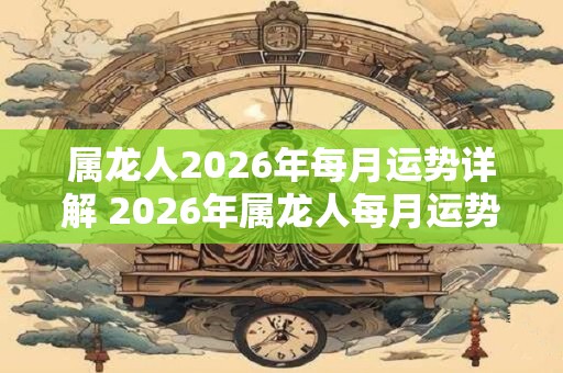 属龙人2026年每月运势详解 2026年属龙人每月运势如何