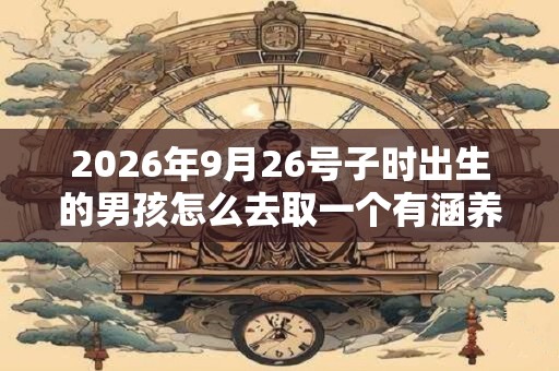 2026年9月26号子时出生的男孩怎么去取一个有涵养又好听的名字