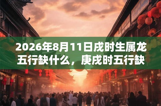 2026年8月11日戌时生属龙五行缺什么，庚戌时五行缺什么