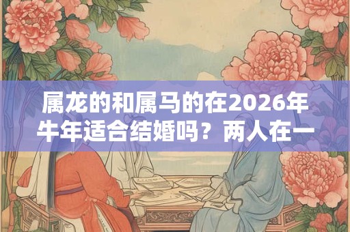 属龙的和属马的在2026年牛年适合结婚吗？两人在一起好不好？
