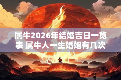 属牛2026年结婚吉日一览表 属牛人一生婚姻有几次