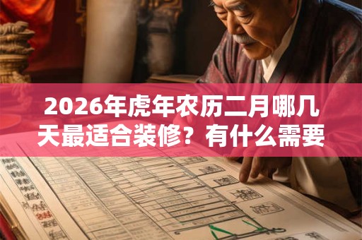 2026年虎年农历二月哪几天最适合装修？有什么需要注意的？