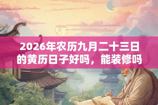 2026年农历九月二十三日的黄历日子好吗，能装修吗？