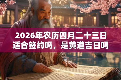 2026年农历四月二十三日适合签约吗，是黄道吉日吗？