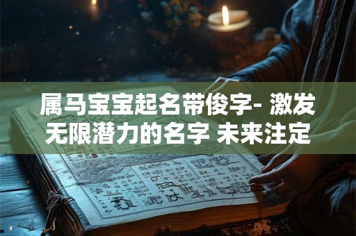 属马宝宝起名带俊字- 激发无限潜力的名字 未来注定辉煌！