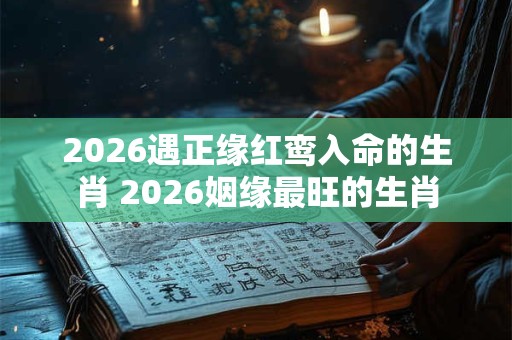 2026遇正缘红鸾入命的生肖 2026姻缘最旺的生肖