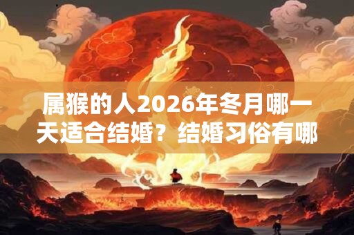 属猴的人2026年冬月哪一天适合结婚?结婚习俗有哪些? 属猴的人2026年冬月哪一天适合结婚?结婚习俗有哪些?