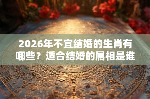 2026年不宜结婚的生肖有哪些?适合结婚的属相是谁? 2026年不宜结婚的生肖有哪些?适合结婚的属相是谁?