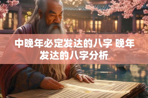 中晚年必定发达的八字 晚年发达的八字分析