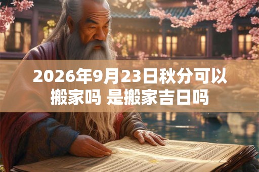 2026年9月23日秋分可以搬家吗 是搬家吉日吗