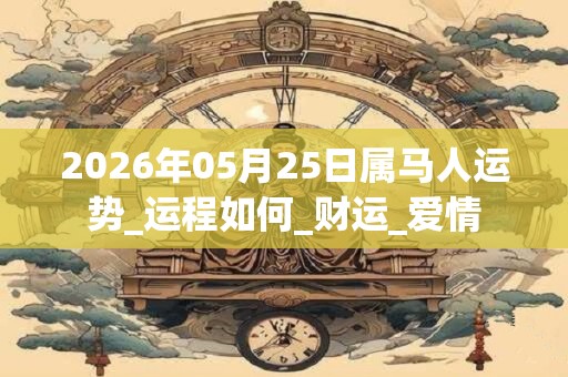 2026年05月25日属马人运势_运程如何_财运_爱情