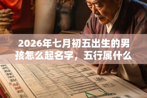 2026年七月初五出生的男孩怎么起名字，五行属什么
