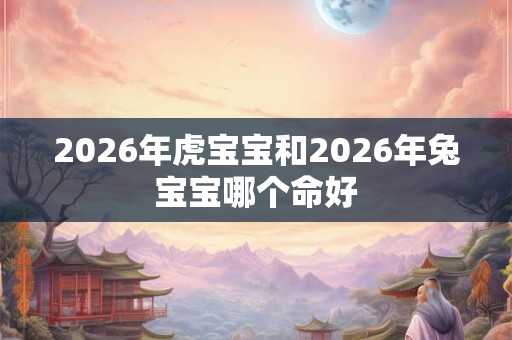 2026年虎宝宝和2026年兔宝宝哪个命好