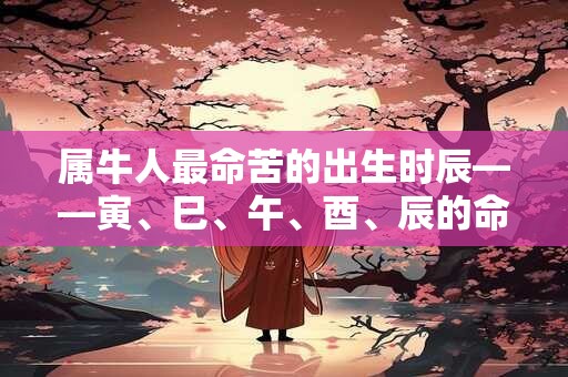 属牛人最命苦的出生时辰——寅、巳、午、酉、辰的命运剖析