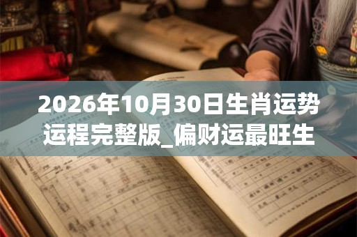 2026年10月30日生肖运势运程完整版_偏财运最旺生肖