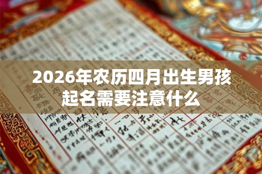 2026年农历四月出生男孩起名需要注意什么