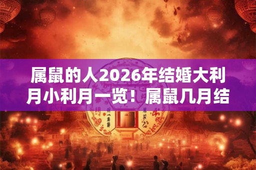 属鼠的人2026年结婚大利月小利月一览！属鼠几月结婚最好？