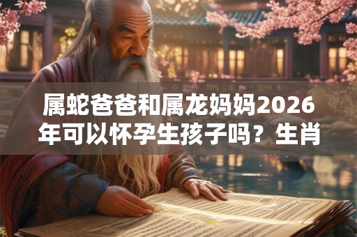属蛇爸爸和属龙妈妈2026年可以怀孕生孩子吗？生肖合不合？