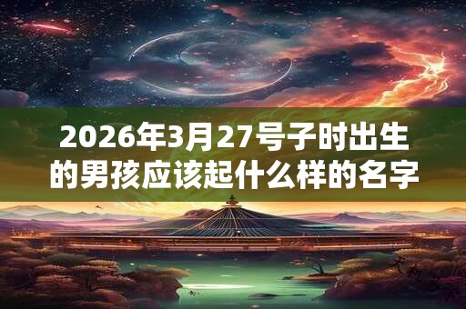 2026年3月27号子时出生的男孩应该起什么样的名字