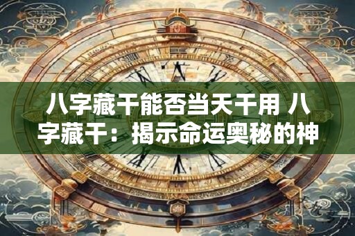 八字藏干能否当天干用 八字藏干：揭示命运奥秘的神秘力量