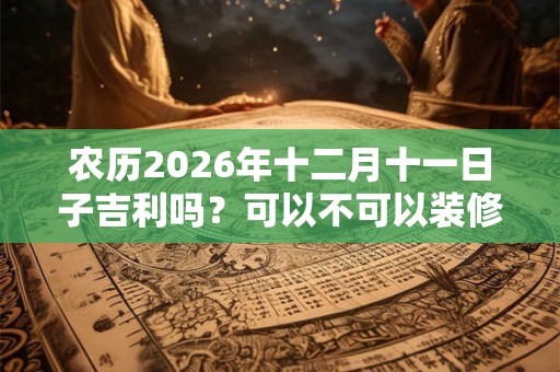 农历2026年十二月十一日子吉利吗？可以不可以装修动土？