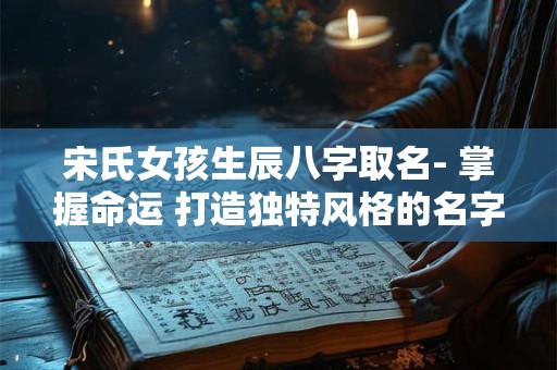 宋氏女孩生辰八字取名- 掌握命运 打造独特风格的名字