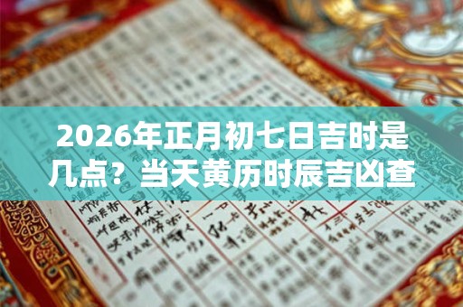 2026年正月初七日吉时是几点？当天黄历时辰吉凶查询！