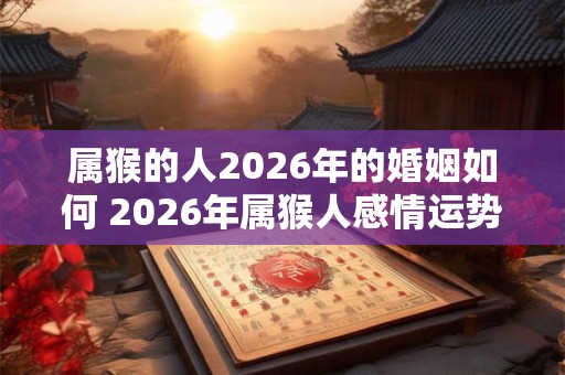 属猴的人2026年的婚姻如何 2026年属猴人感情运势