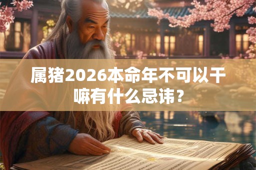 属猪2026本命年不可以干嘛有什么忌讳？