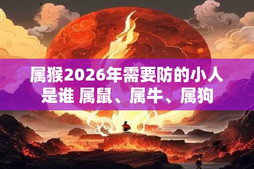 属猴2026年需要防的小人是谁 属鼠、属牛、属狗