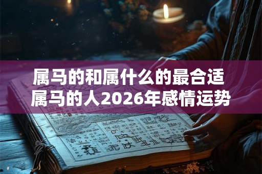 属马的和属什么的最合适 属马的人2026年感情运势如何