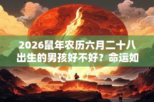 2026鼠年农历六月二十八出生的男孩好不好？命运如何？