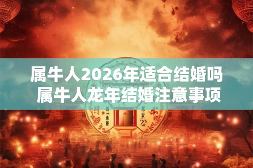 属牛人2026年适合结婚吗 属牛人龙年结婚注意事项