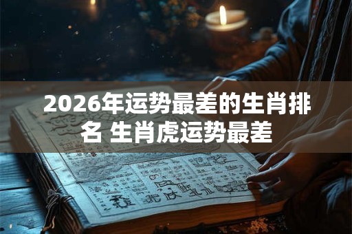 2026年运势最差的生肖排名 生肖虎运势最差