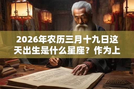 2026年农历三月十九日这天出生是什么星座？作为上升星座好不好？