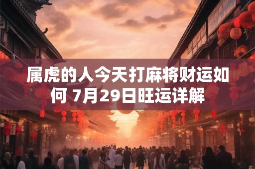 属虎的人今天打麻将财运如何 7月29日旺运详解