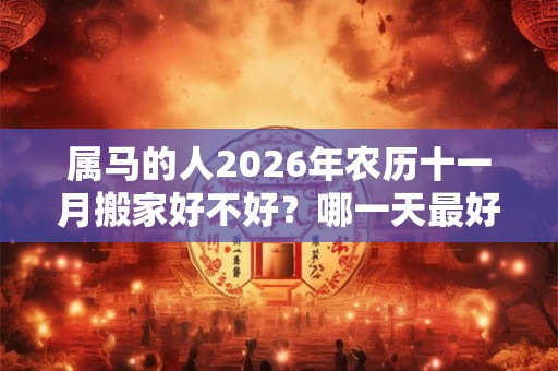 属马的人2026年农历十一月搬家好不好？哪一天最好？