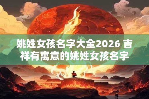 姚姓女孩名字大全2026 吉祥有寓意的姚姓女孩名字