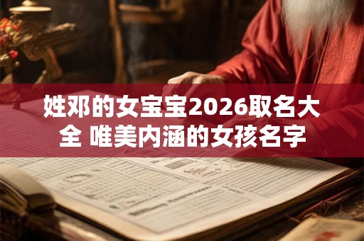 姓邓的女宝宝2026取名大全 唯美内涵的女孩名字