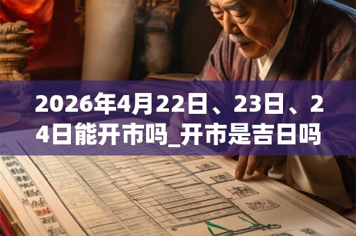 2026年4月22日、23日、24日能开市吗_开市是吉日吗